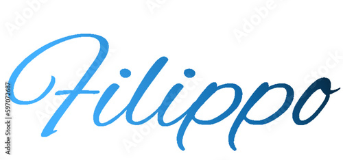 Filippo - light blue and blue color - male name - ideal for websites, emails, presentations, greetings, banners, cards, books, t-shirt, sweatshirt, prints

 photo