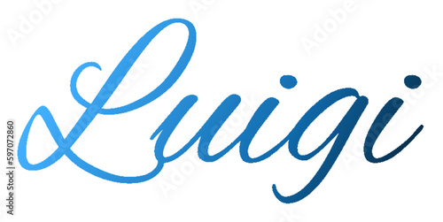 Luigi - light blue and blue color - male name - ideal for websites, emails, presentations, greetings, banners, cards, books, t-shirt, sweatshirt, prints

