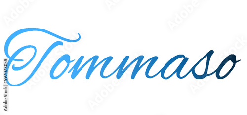 Tommaso - light blue and blue color - male name - ideal for websites, emails, presentations, greetings, banners, cards, books, t-shirt, sweatshirt, prints

