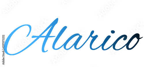 Alarico - light blue and blue color - male name - ideal for websites, emails, presentations, greetings, banners, cards, books, t-shirt, sweatshirt, prints

