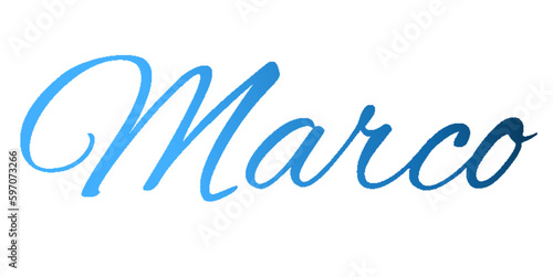 Marco - light blue and blue color - male name - ideal for websites, emails, presentations, greetings, banners, cards, books, t-shirt, sweatshirt, prints

