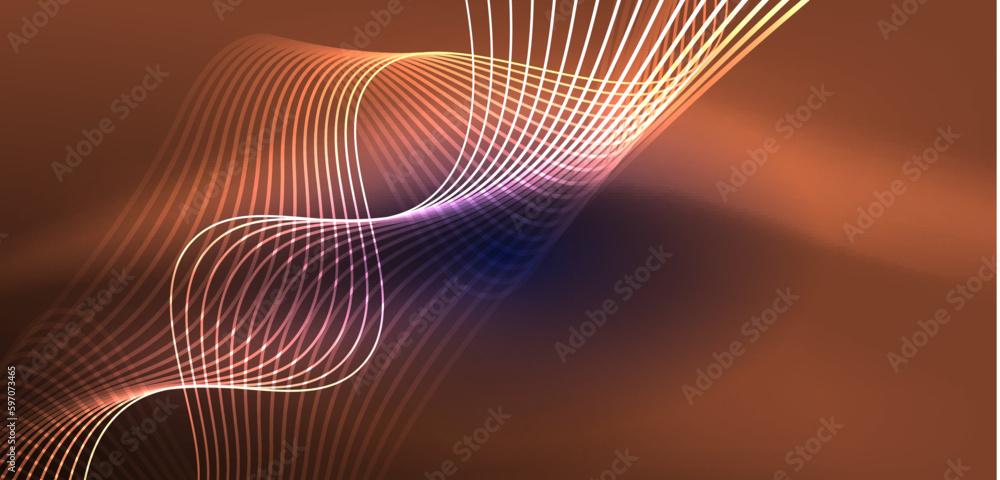 Abstract background neon wave. Hi-tech design for wallpaper, banner, background, landing page, wall art, invitation, prints, posters Abstract background neon wave. Hi-tech design for wallpaper, banner, background, landing page, wall art, invitation, prints, posters