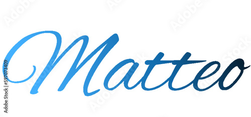 Matteo - light blue and blue color - male name - ideal for websites, emails, presentations, greetings, banners, cards, books, t-shirt, sweatshirt, prints

 photo
