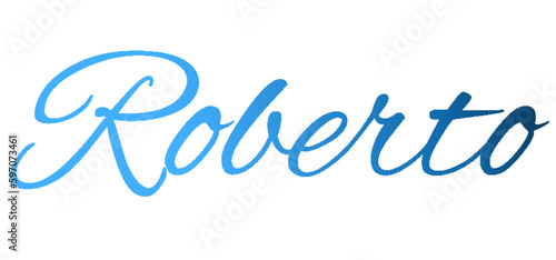Roberto - light blue and blue color - male name - ideal for websites, emails, presentations, greetings, banners, cards, books, t-shirt, sweatshirt, prints

