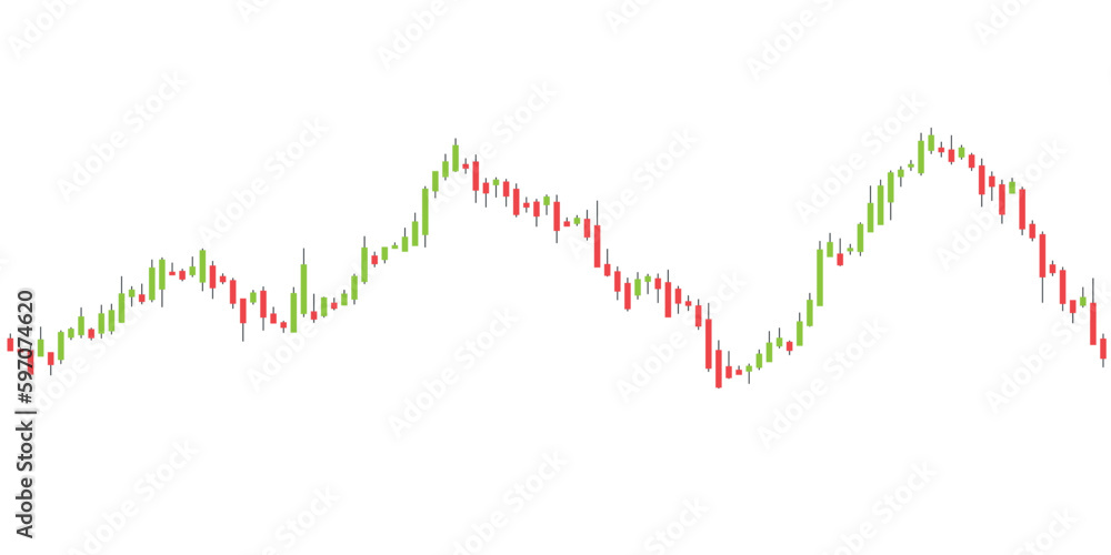 Stock exchange vector chart - candlestick graph