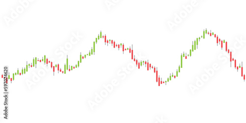 Stock exchange vector chart - candlestick graph
