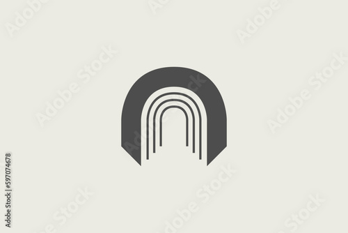 Illustration vector graphic of retro tunnel. Good for logo