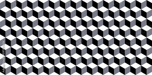 Abstract cube geometric tile pattern