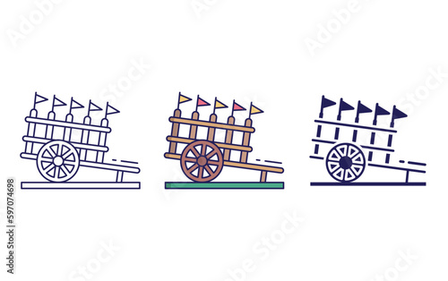 bullock cart vector icon