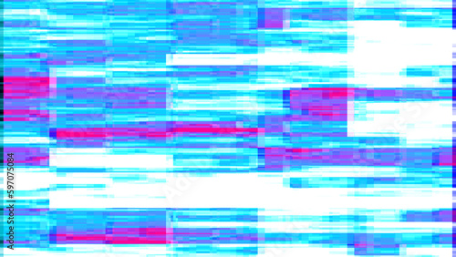 Hacked computer screen with glitch effect. Error templates with distortion lines. Abstract digital background with noise waves. 3D rendering.