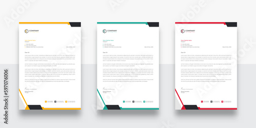 Abstract Elegant Corporate business letterhead template. With color variation creative letterhead Template. modern letterhead design template for your project. Business letterhead design.