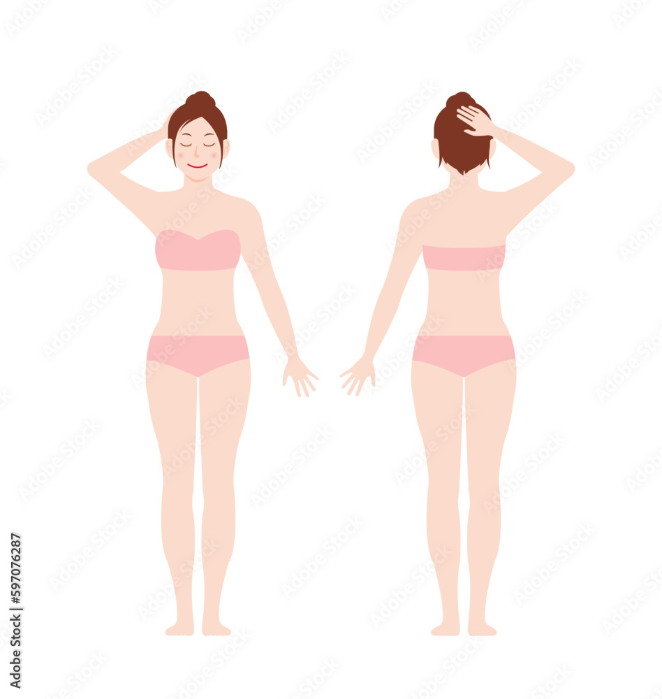 Young woman's full body vector illustration ( eyes closing) Young woman's full body vector illustration ( eyes closing)