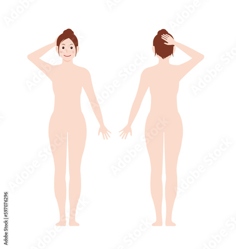 Young woman's full body vector illustration