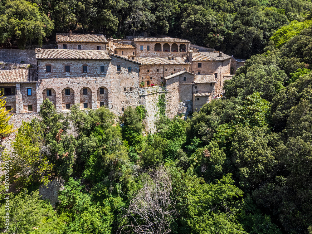 Fototapeta premium Hermitage of the Prisons of Assisi. Pristine religious place.