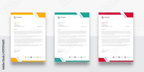 clean and simple business company letterhead template. With color variation creative letterhead Template. modern letterhead design template for your project. Business letterhead design.
