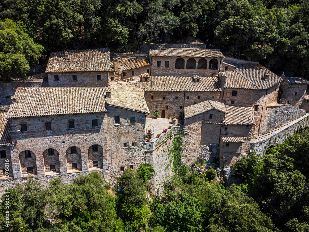 Obraz premium Hermitage of the Prisons of Assisi. Pristine religious place.