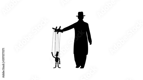 puppeteer holding a puppet