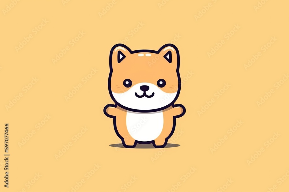 small dog with a sad expression. Generative AI