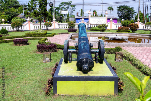 ancient cannons, neatly installed in a heroes park photo