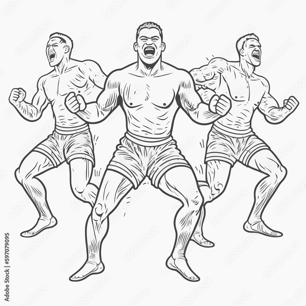 Fototapeta premium men go in for sports illustration