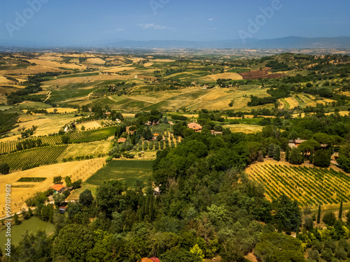 Val d Orcia and Montepulciano from above. Dream Tuscany.
