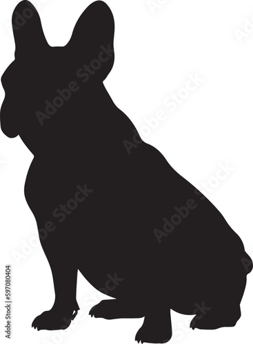 French Bulldog Silhouette full body sitting