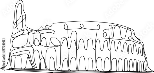 one line art. one continuous line art of The Colosseum