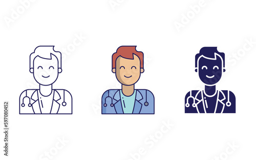 Male Doctor vector icon