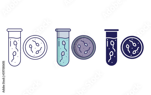 Sperm test vector icon