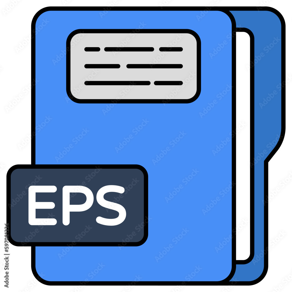 A flat design icon of eps file A flat design icon of eps file