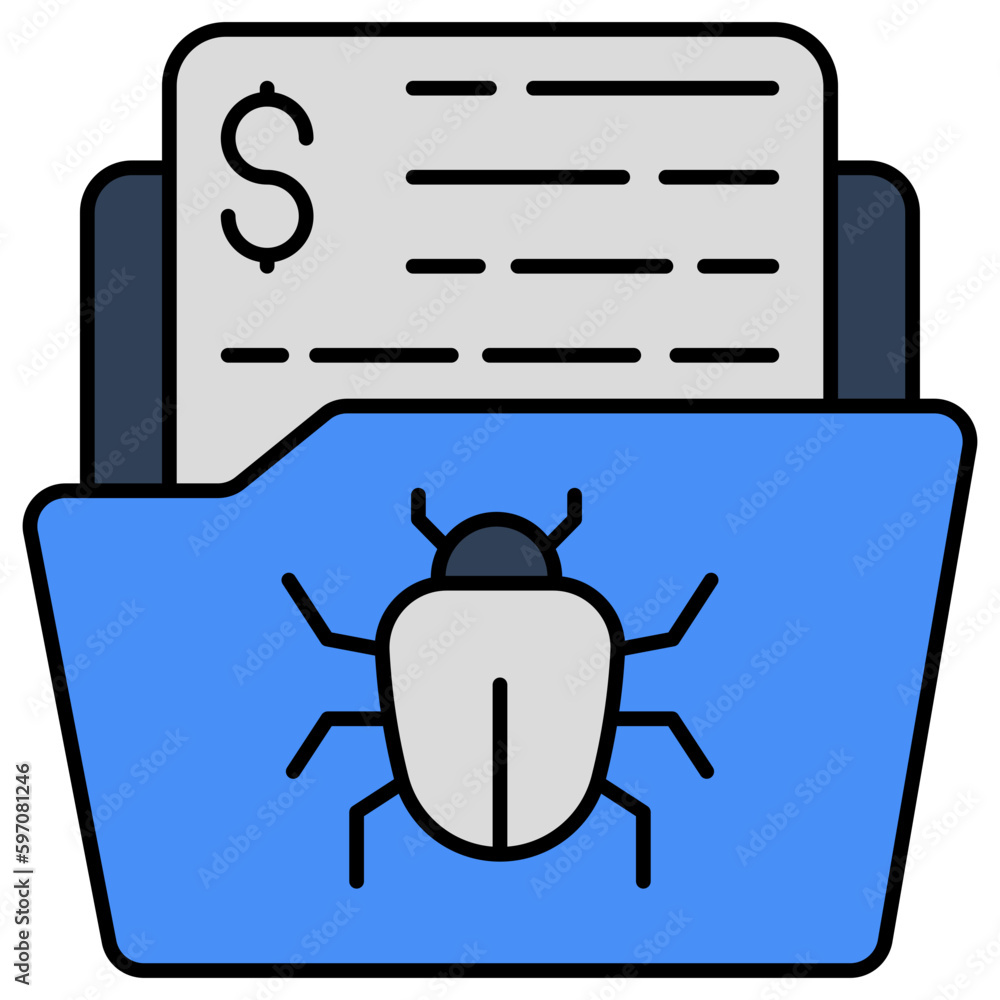 A unique design icon of infected folder 