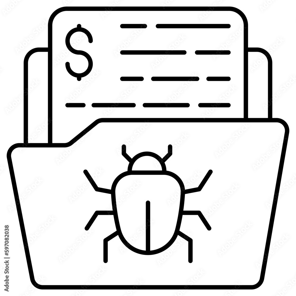 A unique design icon of infected folder A unique design icon of infected folder