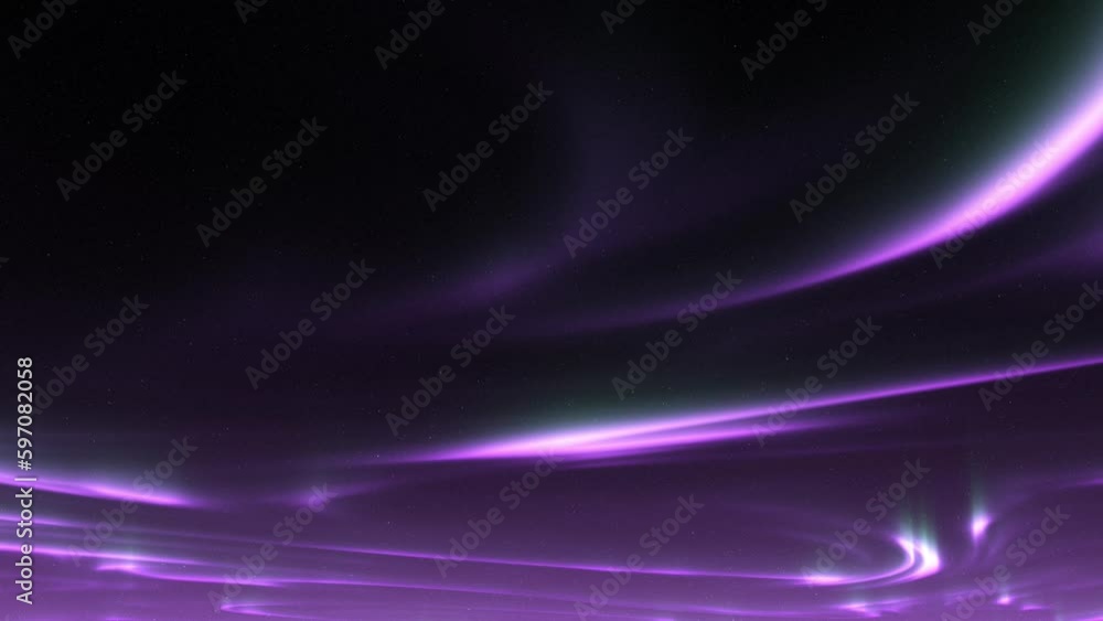 Purple Aurora Borealis With Starry Sky - low angle Purple Aurora Borealis With Starry Sky - low angle