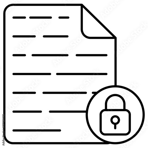 Padlock with paper denoting concept of locked file 