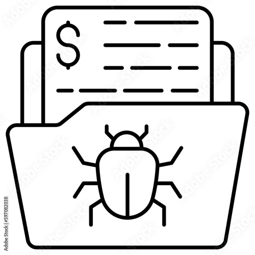 A unique design icon of infected folder 