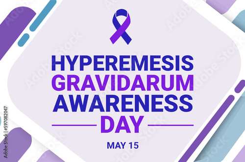 Hyperemesis gravidarum awareness day background with ribbon and typography in a colorful style photo