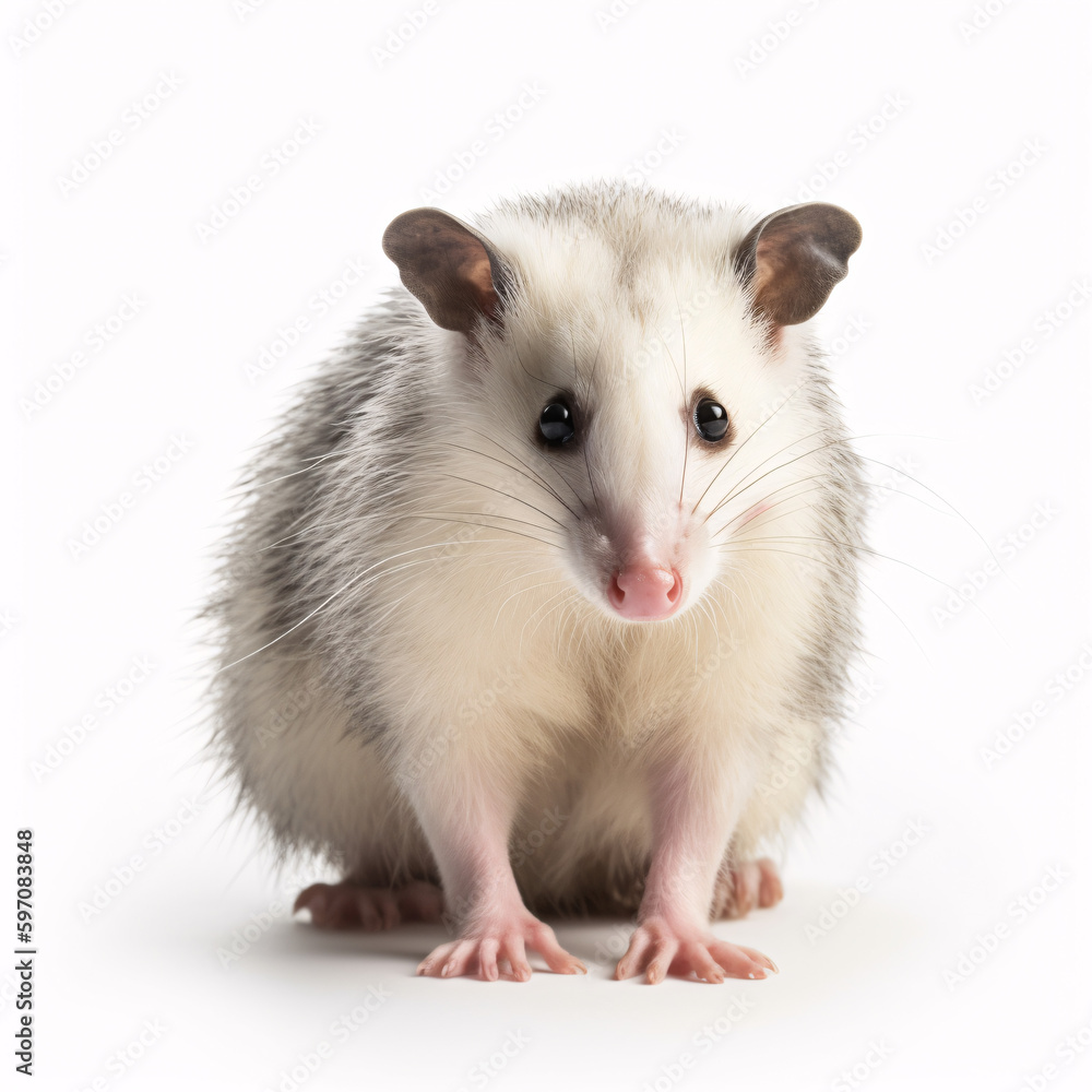 Opossum isolated on white background. Opossum isolated on white background.