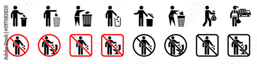 Fotografiet Garbage symbol. Trash icon. Vector illustration