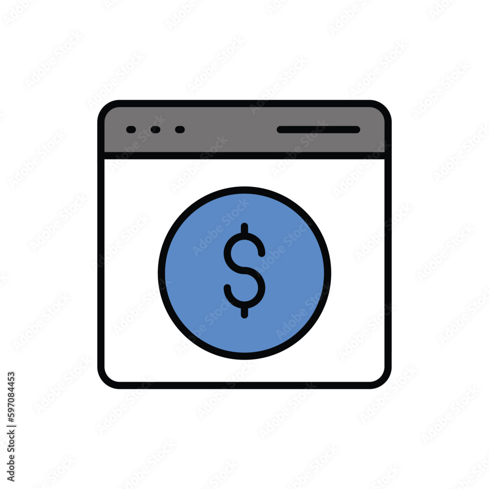 Online Money icon vector stock. Online Money icon vector stock.