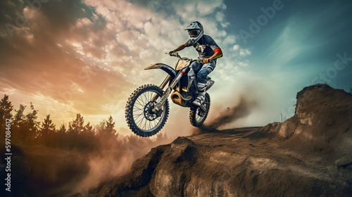 Action sports adrenaline risk passion Hyper-realistic one  created with generative AI © NAWKO