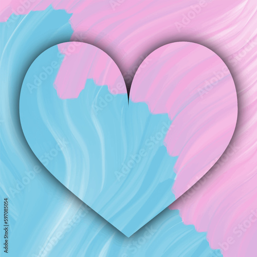 Romantic heart artistic watercolor background.