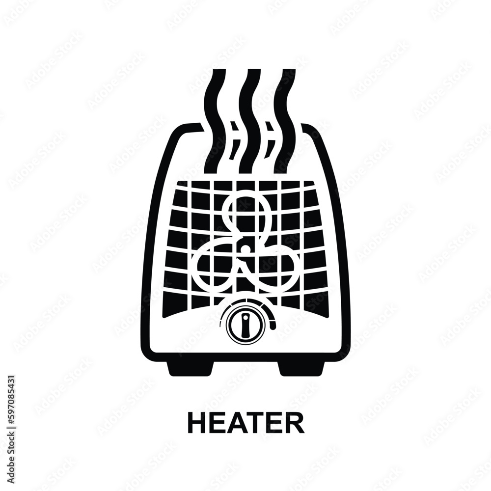 Naklejka premium Portable heater icon isolated background vector illustration.