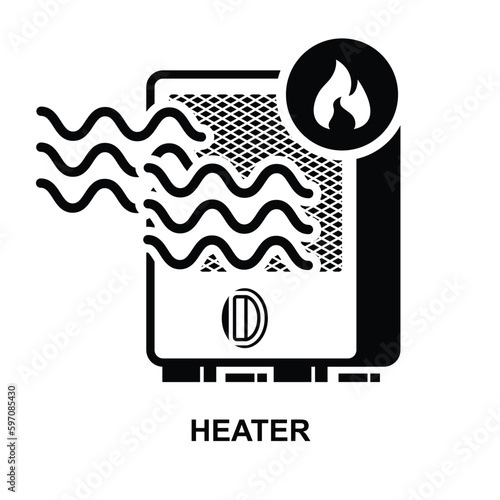 Portable heater icon isolated background vector illustration.