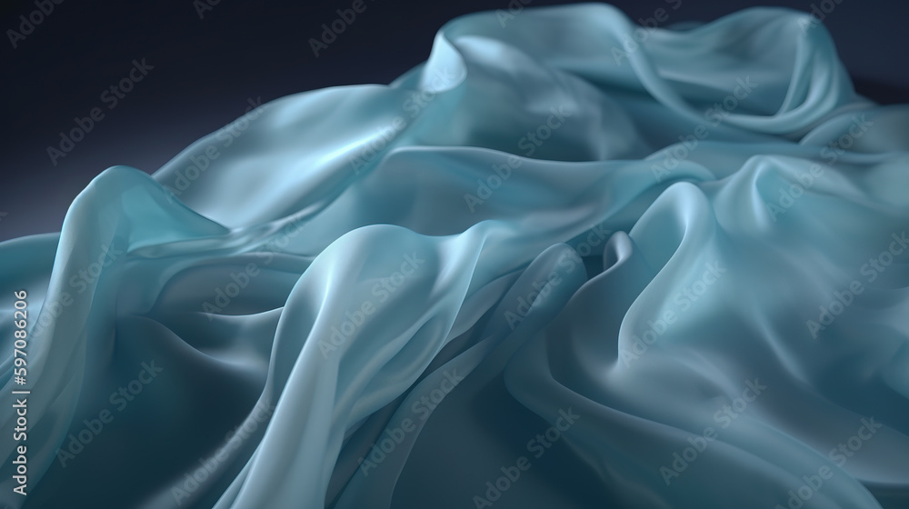 Obraz premium Light blue silk background, flowy delicate silk