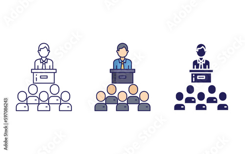 Outline Conference vector icon