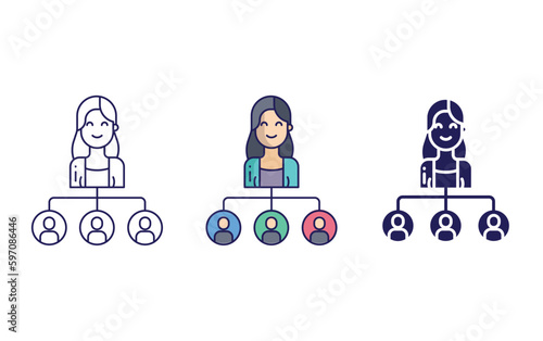 Outline Manager Woman vector icon