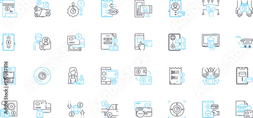 Product branding linear icons set. Identity, Recognition, Consistency, Association, Authenticity, Perception, Trust line vector and concept signs. Loyalty,Differentiation,Positioning Generative AI