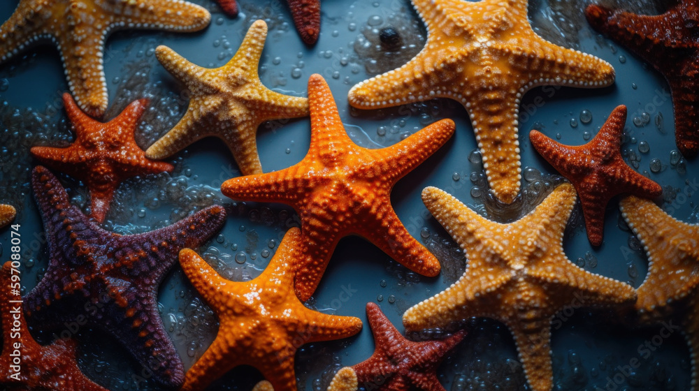 Background from starfish created with generative AI technology Background from starfish created with generative AI technology
