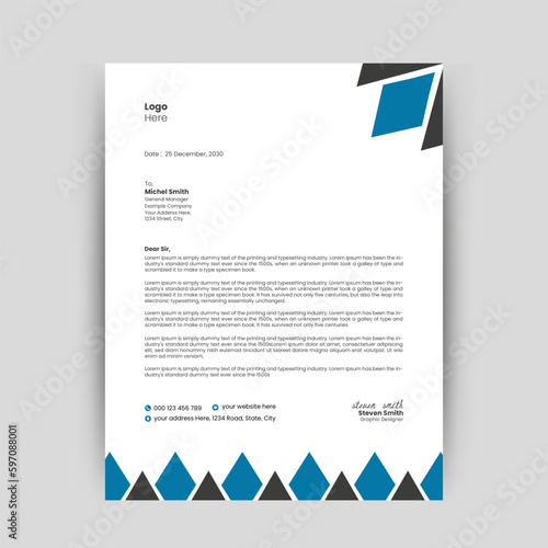 Modern Creative & Clean business style letterhead bundle for your corporate project design.