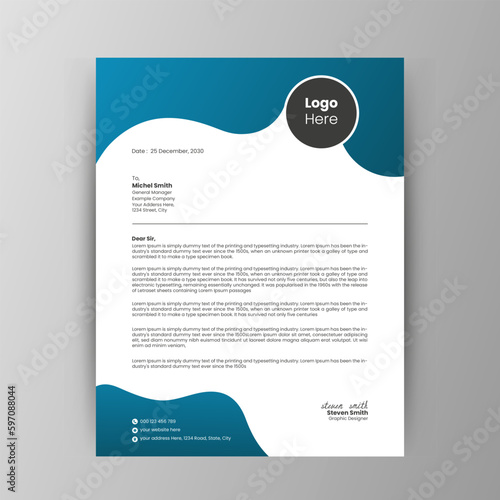 Modern Creative & Clean business style letterhead bundle for your corporate project design.